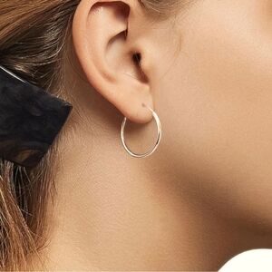 Sterling Silver 20mm Endless Hoop Earrings